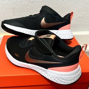 Nike Kids Black and Pink Sneakers
